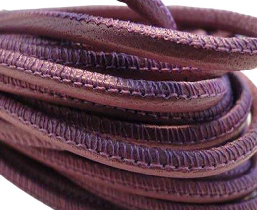 Round stitched nappa leather cord Purple-2,5mm