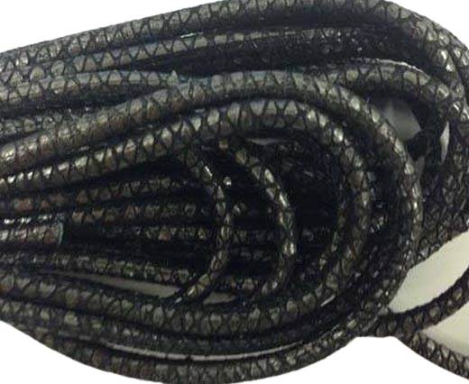 Round stitched nappa leather cord Snake style-anthracite-4mm