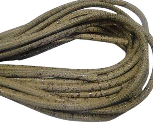 Round stitched nappa leather cord Snake style-beige antique-4mm