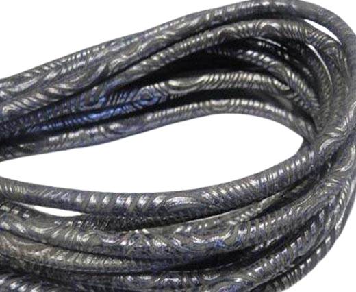 Round stitched nappa leather cord Snake style-purple-4mm