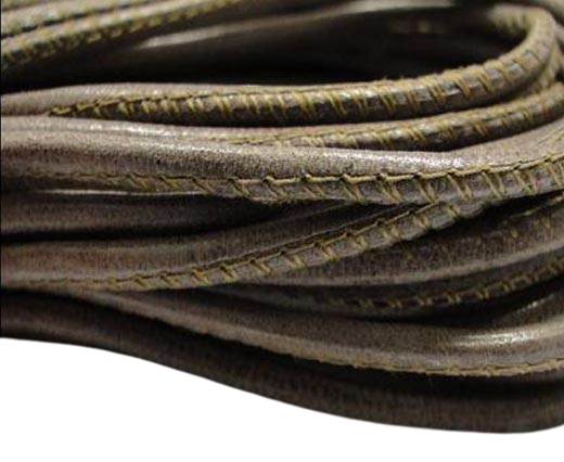 Round stitched nappa leather cord Vintage Brown-2,5mm
