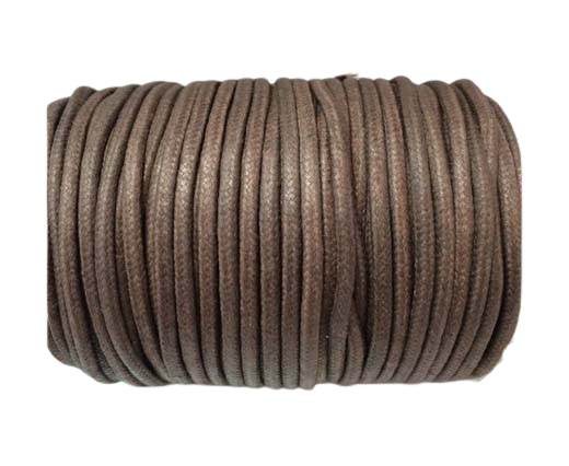 Round Wax Cotton Cords - 3mm  - Coffee Brown