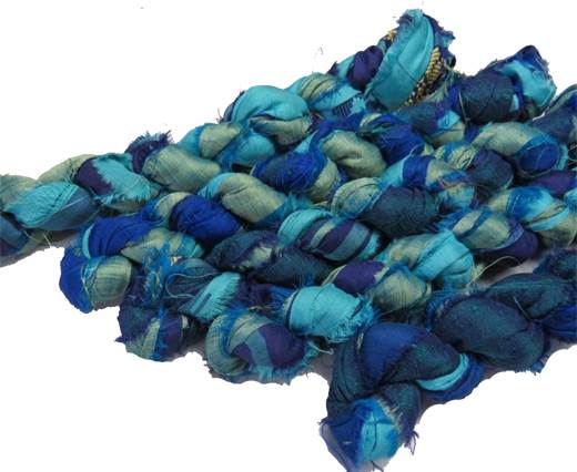 SARI SILK color number 23 mix blue