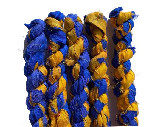 SARI SILK color number 24 yellow_blue