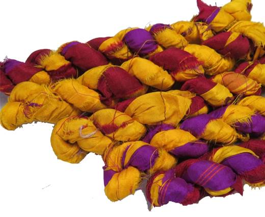 SARI SILK color number 32 Yellow_Purple
