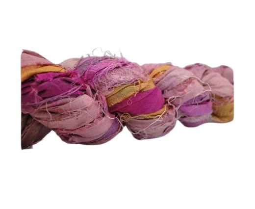 Sari silk ribbons- My Pink