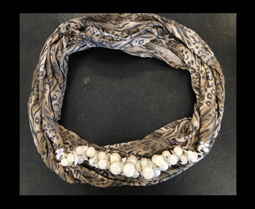 Scarf With Beads Style1-Leopard