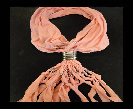 Scarf With Beads Style4-Pink