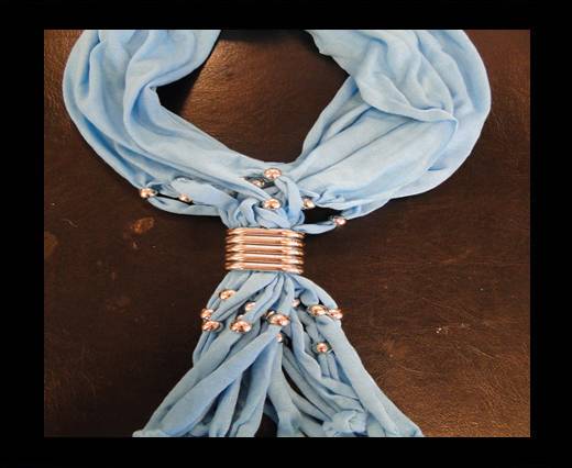 Scarf With Beads Style4-Turquoise