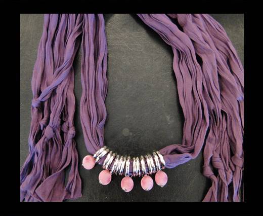 Scarf With Beads Style5-Purple