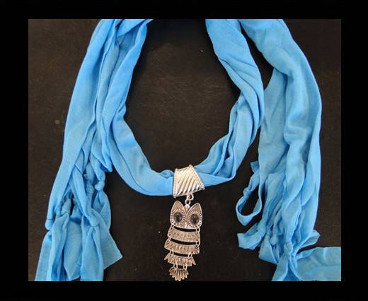 Scarf With Beads Style7-Turquoise
