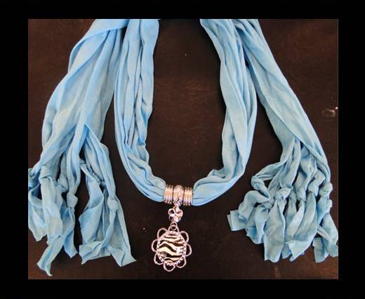 Scarf With Beads Style10-Turquoise