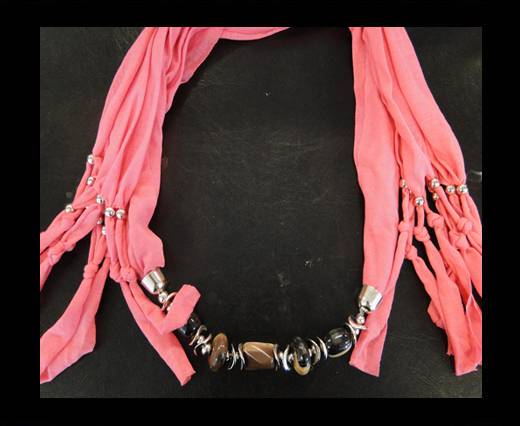 Scarf With Beads Style12-Pink