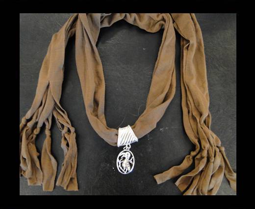 Scarf With Beads Style13-Brown