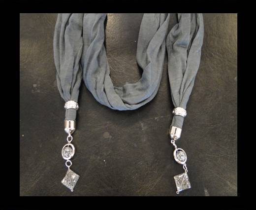 Scarf With Beads Style17-Grey