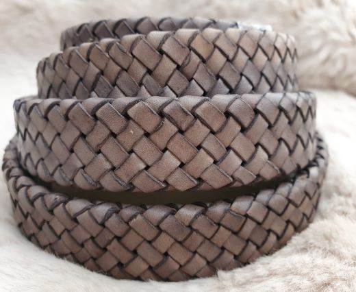 Oval Braided Leather Cord-18.5*5.2mm- se-db-d12 
