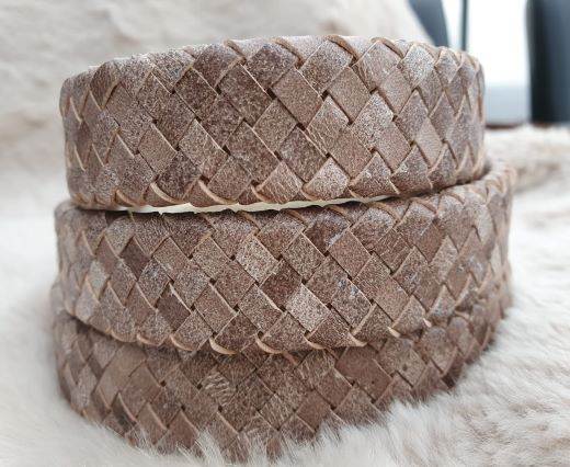 Oval Braided Leather Cord-19*5mm-se-fbcw-19