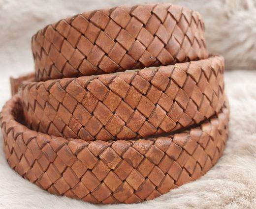 Oval Braided Leather Cord-18.5*5.2mm-se-pb-04