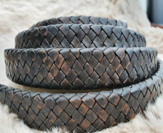 Oval Braided Leather Cord-18.5*5.2mm- se-pb-11