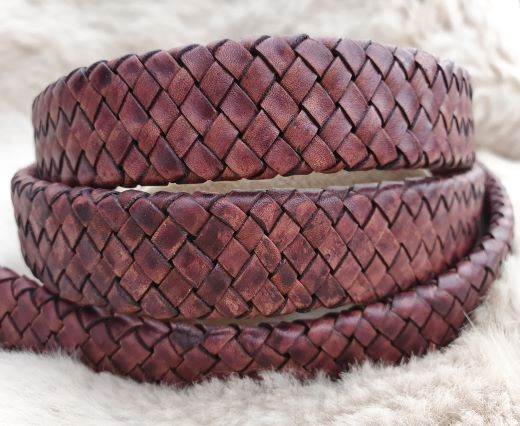 Oval Braided Leather Cord-19mm-se-pb-21