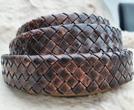 Oval Braided Leather Cord-18.5*5.2mm- se-pb-d13