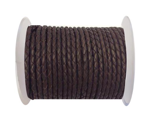 Round Braided Leather Cord-SE-18-4mm