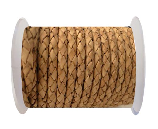 Round Braided Leather Cord SE/B/2000-Vintage Beige-8mm