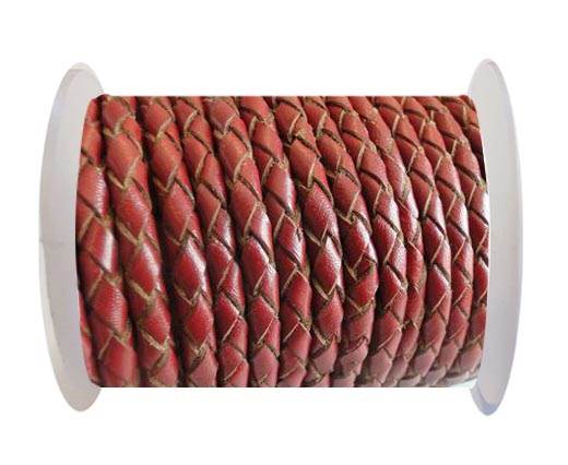 Round Braided Leather Cord SE/B/2021-Red Wine-5mm
