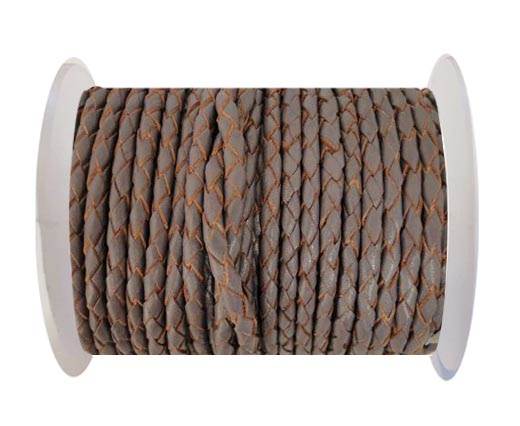 Round Braided Leather Cord SE/B/2023-Violet Plum-4mm