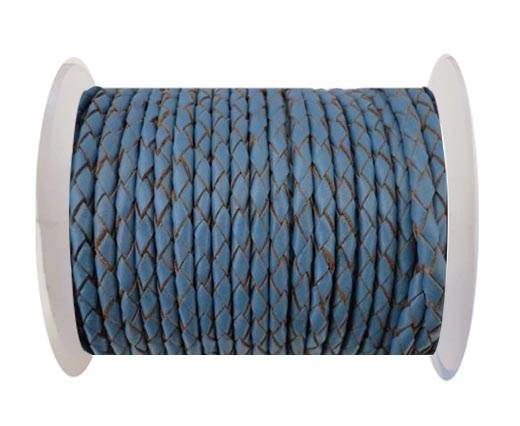 Round Braided Leather Cord SE/B/2024-Jeans-4mm