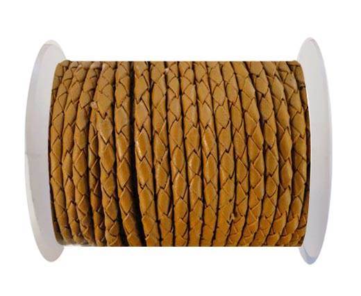 Round Braided Leather Cord SE/B/2018-Milk Chocolade-8mm