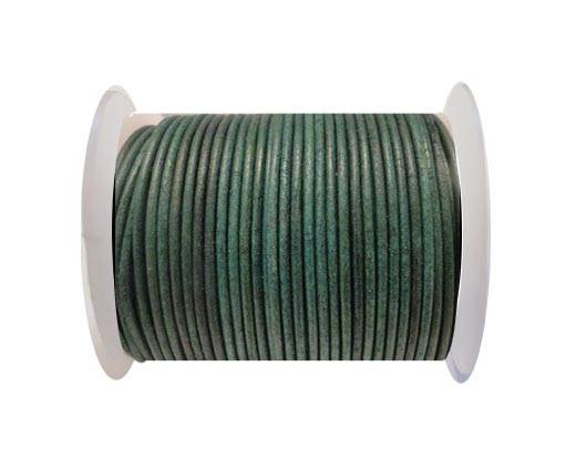 Round Leather Cord SE/R/Matt Finish-Green - 3mm
