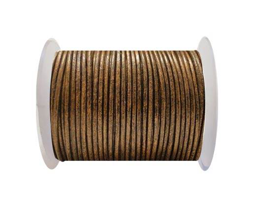 Round Leather Cord SE/R/Metallic Bronze - 3mm