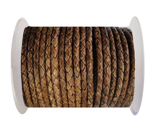 Round Braided Leather Cord SE/PB/04-Hazelnut - 8mm