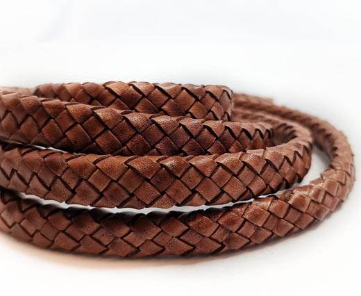 Oval Braided Leather Cord-10 by 5mm - SE_PB_10