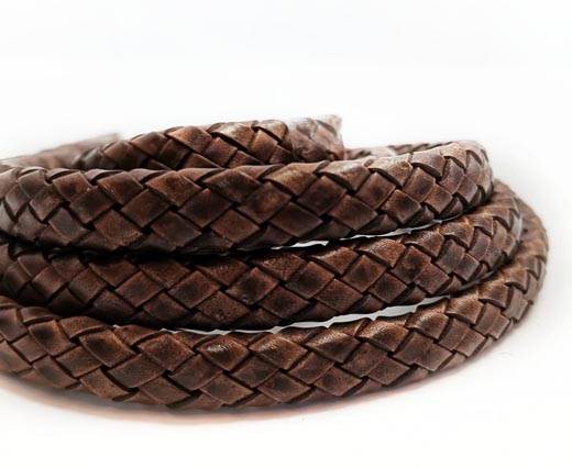 Oval Braided Leather Cord-10 by 5mm - SE_PB_103