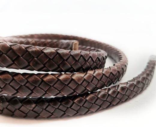 Oval Braided Leather Cord-10 by 5mm - SE_PB_17