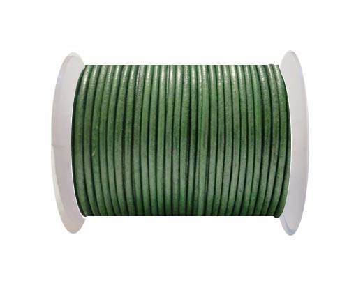 Round Leather Cord SE/R/Metallic Apple Green - 1,5mm