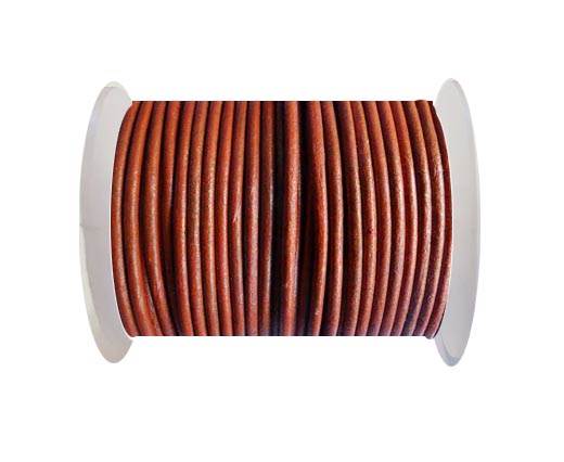 Round Leather Cord SE/R/Metallic Cinnamon - 1,5mm