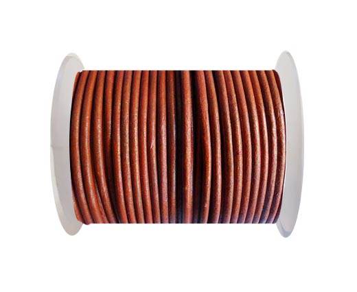 RoundRound Leather Cord SE/R/Metallic Cinnamon - 3mm