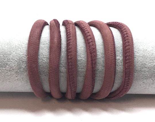 Real Nappa Suede Round-6mm-Snake dark pink suede