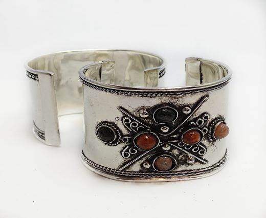 Stone Cuff Bracelet - Style4 - 4.5cms