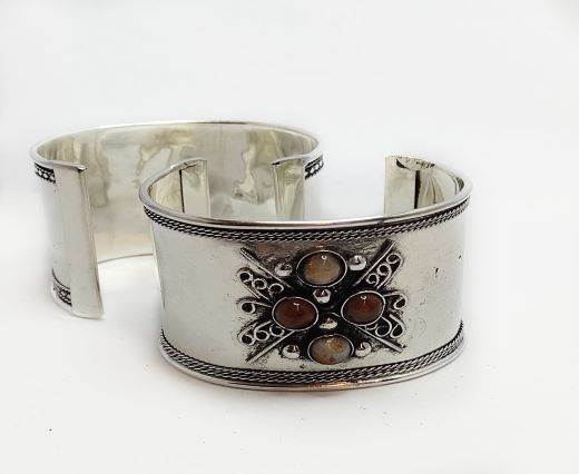 Stone Cuff Bracelet - Style5 - 4.5cms