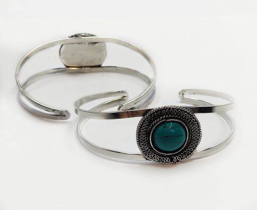 Turquoise Stone Brass Cuff -Style10