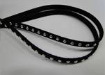 Suede Cord With Silver Studs-5mm-Black