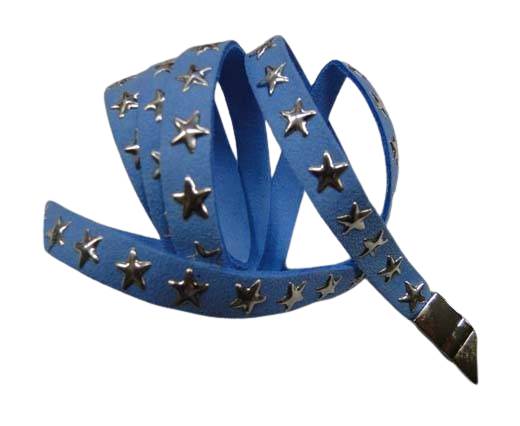 Suede Cords with Star Studs 10mm-Blue
