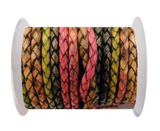 Round Braided Leather Cord SE/DM/05-Sunset-6mm