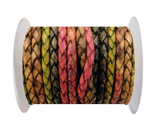 Round Braided Leather Cord SE/DM/05-Sunset - 3mm
