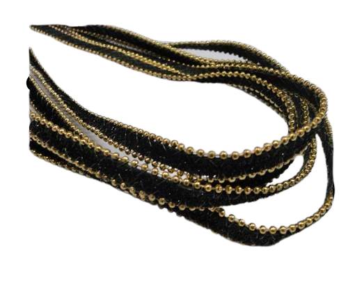 synthetic nappa leather with chains-10mm-Black