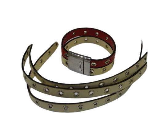 synthetic nappa leather with Rings 10mm-Beige